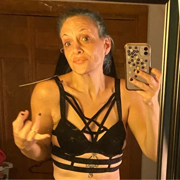 🏷️ BNWT RARE KILLSTAR SIXTH SENSE BLACK SUPER STRAPPY BRA~SM~BNWT~PALMISTRY - Picture 7 of 8